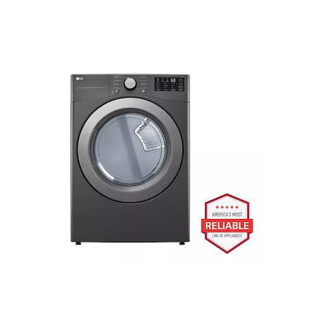 Lg 7.4 cu. ft. Ultra Large Capacity Middle Black Gas Dryer with Sensor Dry and FlowSense Technology DLG3471M